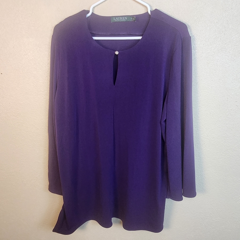 LRL Ralph Lauren Deep Purple Pullover Blouse XL (8005)